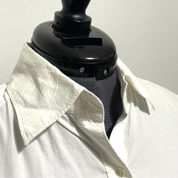RE-5 100% Organic Cotton Woman White Long Sleeve Button Down Shirt Size M - Picture 4 of 12